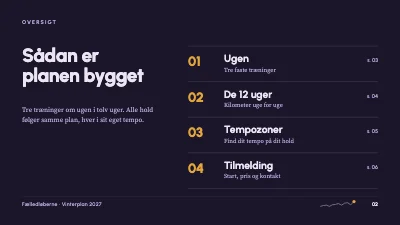 Side 2 af Løbeklub — træningsplan mod halvmaraton
