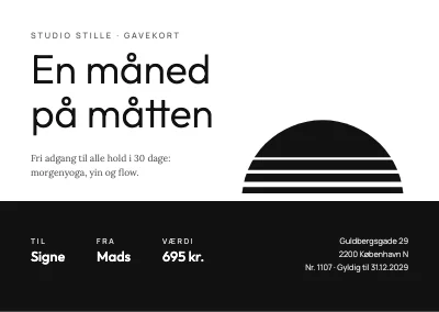 Gavekort til yoga — solopgang