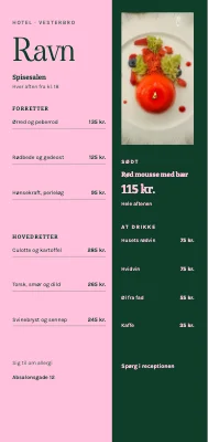 Hotel Ravn — aftenkort, Vesterbro