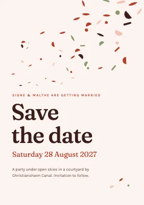 Save the date — bohemian petal confetti