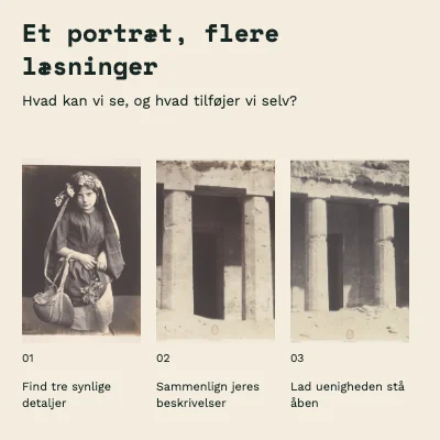 Et portræt, flere læsninger · Tre billeder