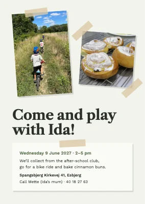 After-school playdate — invitation