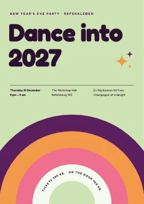 New Year’s Eve party — rising rainbow