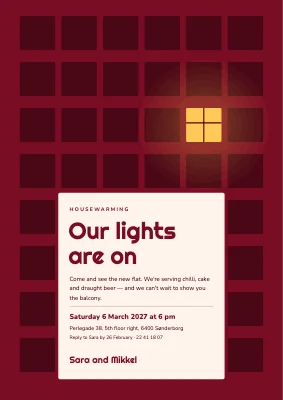 Housewarming — one lit window