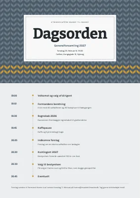 Dagsorden — strikkecafé