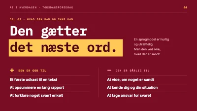 Side 4 af AI i hverdagen — foredrag