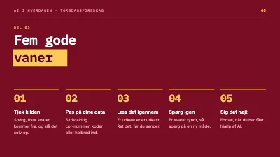 Side 5 af AI i hverdagen — foredrag