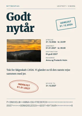 Nytårskort som pas — Viborg