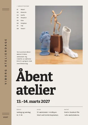 Åbent atelier — plakat med bogryg