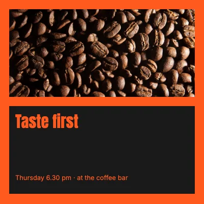 Taste first · open studio ticket