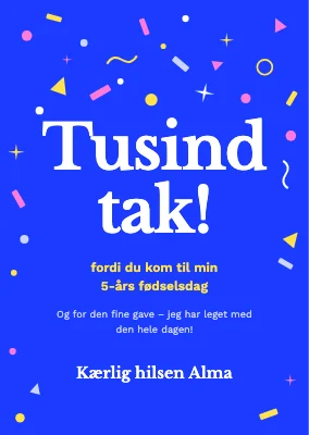 Takkekort efter 5-års fødselsdag