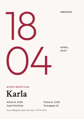 Konfirmation — kæmpe dato i tyttebærrød