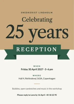 Anniversary reception on Refshaleøen — invitation