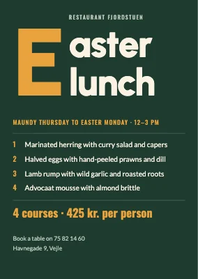 Restaurant Easter lunch — giant initial