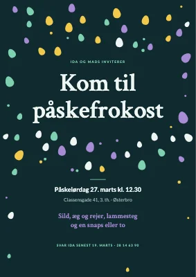 Påskefrokost på Østerbro — invitation med æggekonfetti