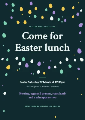 Easter lunch on Østerbro — invitation with egg confetti