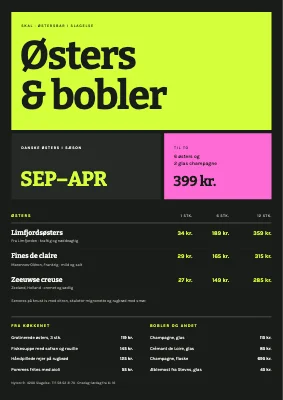 Østersbar — østers og bobler
