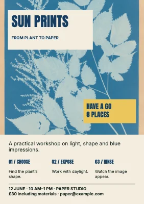 Sun prints: plant to paper