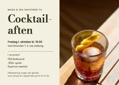 Cocktailparty — old fashioned i sollys
