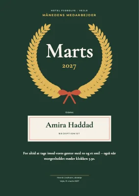Månedens medarbejder — laurbærkrans