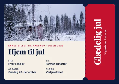 Julekort — billet hjem til jul