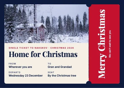 Christmas card — ticket home