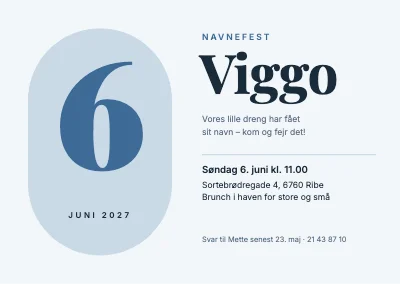 Navnefest — stort datotal i frostblå kapsel