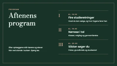 Side 2 af Studieretninger — informationsaften på gymnasiet