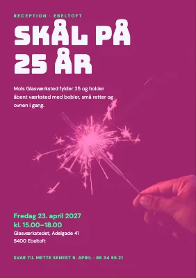 Reception — skål på 25 år i pink