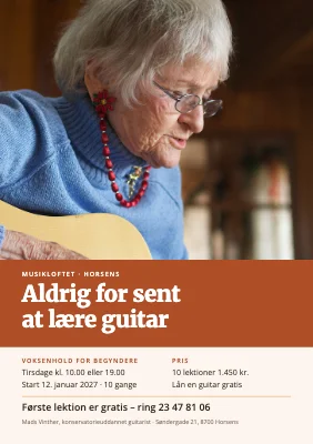 Guitarundervisning — voksne begyndere