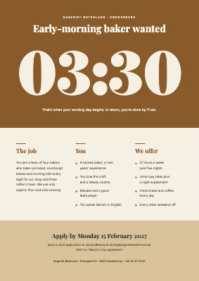 Job advert — sourdough bakery