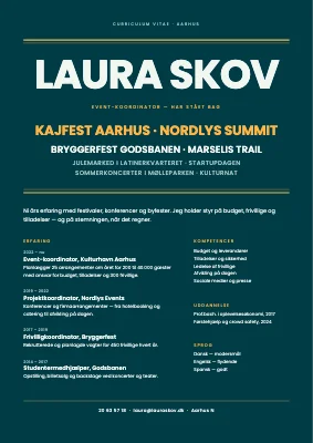 CV til event-koordinator — festivalplakat