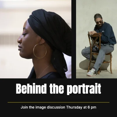 Behind the portrait · cinema marquee