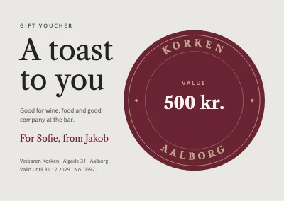 Wine bar gift voucher — wine-red seal