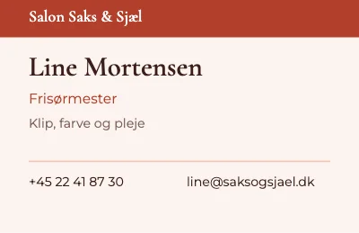 Visitkort – Frisør
