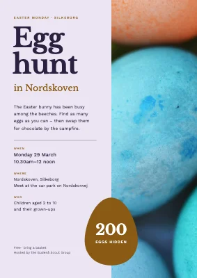 Egg hunt in Nordskoven — Easter poster