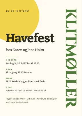 Havefest i Klitmøller — invitation