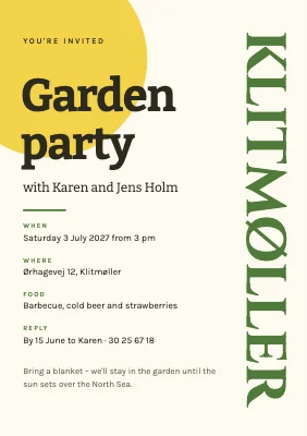 Garden party in Klitmøller — invitation
