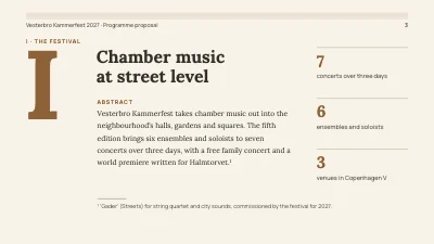 Page 3 of Music festival — programme proposal