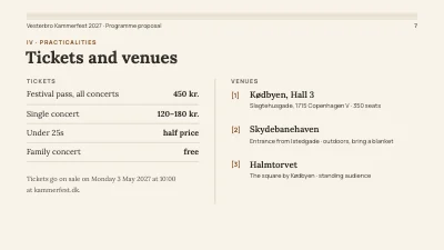 Page 7 of Music festival — programme proposal