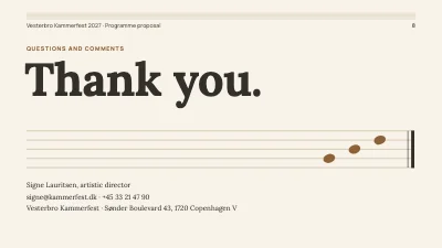 Page 8 of Music festival — programme proposal