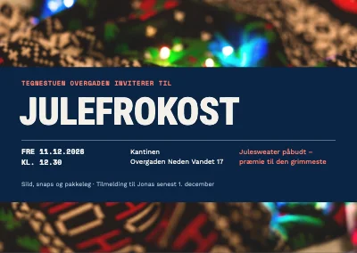 Julefrokost — julesweatre og navy bånd