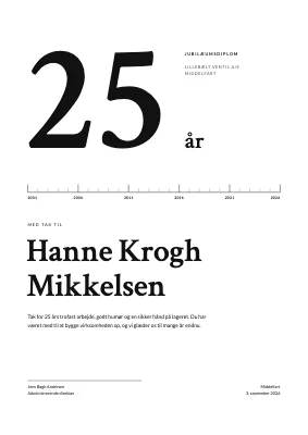 Jubilæumsdiplom — 25 år