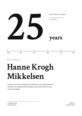 Long-service award — 25 years