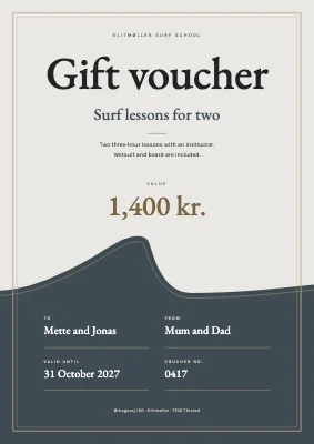 Gift voucher — surf school in Klitmøller