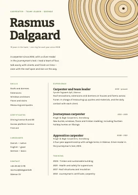 Carpenter CV — growth rings
