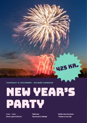 New Year’s party by the harbour — poster