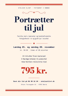 Portrætfotograf — julefotos i studiet