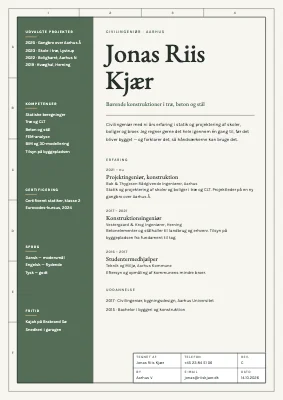 CV til ingeniør — teknisk tegning