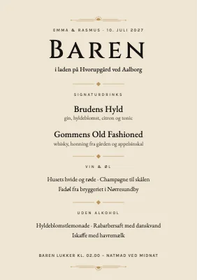 Drinkskort — baren i laden